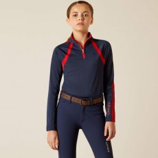 Ariat Youth Sunstopper 3.0 Baselayer - Navy/Red