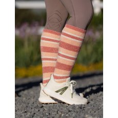LeMieux Sabrina Stripe Fluffies Socks - Apricot