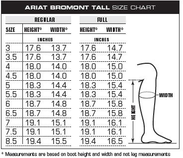 Ariat Field Boot Size Chart