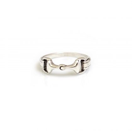 HiHo Silver Sterling Silver Detailed Snaffle Ring HiHo Silver Sterling Silver Detailed Snaffle Ring