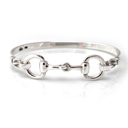 HiHo Silver Exclusive Sterling Silver Detailed Double Snaffle Bangle HiHo Silver Exclusive Sterling Silver Detailed Double Snaffle Bangle