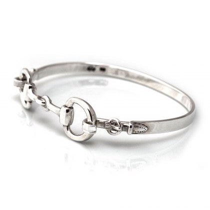 HiHo Silver Exclusive Sterling Silver Detailed Double Snaffle Bangle HiHo Silver Exclusive Sterling Silver Detailed Double Snaffle Bangle