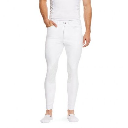 Ariat Mens Tri Factor Grip Knee Patch Breech - White Ariat Mens Tri Factor Grip Knee Patch Breech - White