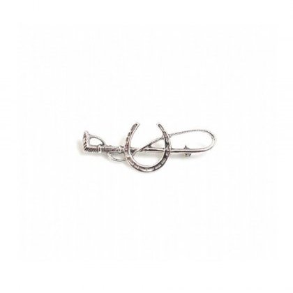 HiHo Silver Sterling Silver Horse Shoe & Crop Stock Pin HiHo Silver Sterling Silver Horse Shoe & Crop Stock Pin