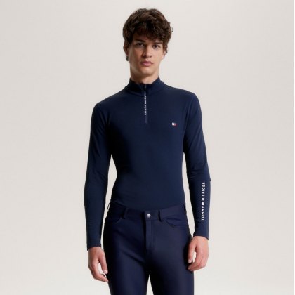 Tommy Hilfiger 1/4 Zip Thermo Shirt - Desert Sky Tommy Hilfiger 1/4 Zip Thermo Shirt - Desert Sky