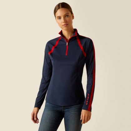 Ariat Sunstopper 3.0 Baselayer - Navy/Red Ariat Sunstopper 3.0 Baselayer - Navy/Red