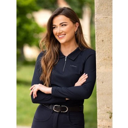 LeMieux Long Sleeve Sport Polo Shirt - Navy