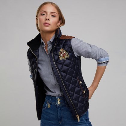 Holland Cooper Diamond Quilt Classic Gilet - Ink Navy Holland Cooper Diamond Quilt Classic Gilet - Ink Navy