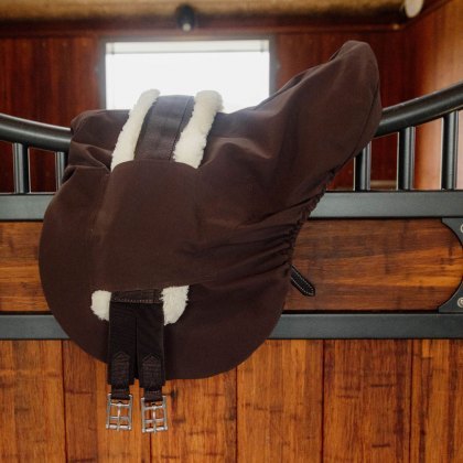 Kentucky Jump Saddle Cover with Logo Plate – Brown Kentucky Jump Saddle Cover with Logo Plate – Brown