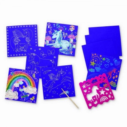 Hippychick Crocodile Creek Scratch Art - Unicorn