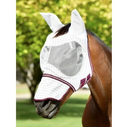 Weatherbeeta Hybrid Seasons Fly Mask - White/Maroon Weatherbeeta Hybrid Seasons Fly Mask - White/Maroon