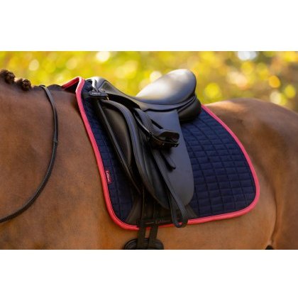 LeMieux Suede Dressage Square - Navy/Cranberry LeMieux Suede Dressage Square - Navy/Cranberry