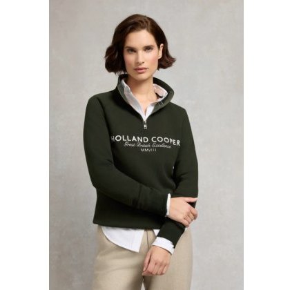 Holland Cooper Sporting Goods Zip Henley - Racing Green Holland Cooper Sporting Goods Zip Henley - Racing Green
