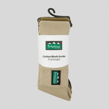 Ridgeline Cotton Work Socks (Full) - Olive Multi Ridgeline Cotton Work Socks (Full) - Olive Multi