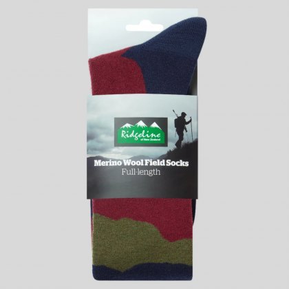 Ridgeline Merino Wool Socks (Full) - Navy Stripes Ridgeline Merino Wool Socks (Full) - Navy Stripes