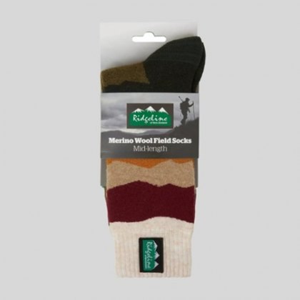 Ridgeline Merino Wool Socks (Mid) - Berry Stripes Ridgeline Merino Wool Socks (Mid) - Berry Stripes