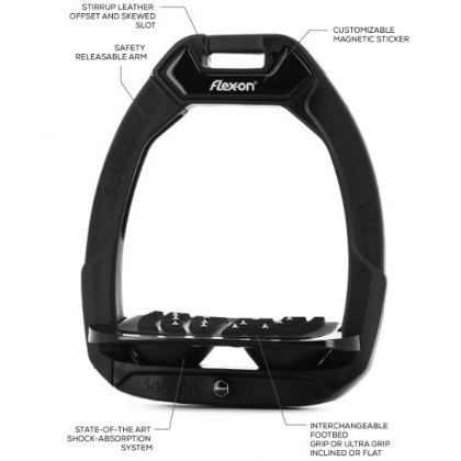 Flex-on Safe-On Stirrups - Dark Grey/Black/Black