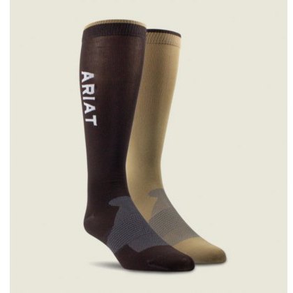 Ariat Essential Socks (2 Pack) - Coffee Brown
