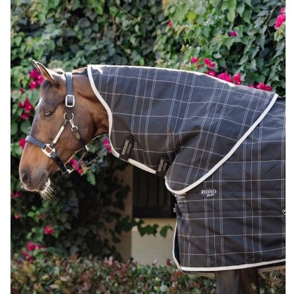 Rhino Rhino Stable Hood - Black/Grey Check Rhino Rhino Stable Hood - Black/Grey Check