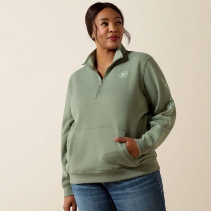 Ariat Foundation Logo 1/2 Zip Sweatshirt - Sea Spray Ariat Foundation Logo 1/2 Zip Sweatshirt - Sea Spray