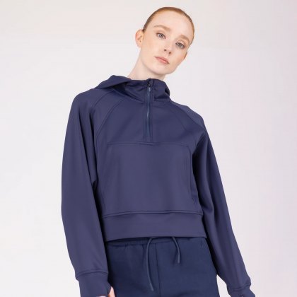 Shires Aubrion React 1/4 Zip Hoodie - Midnight