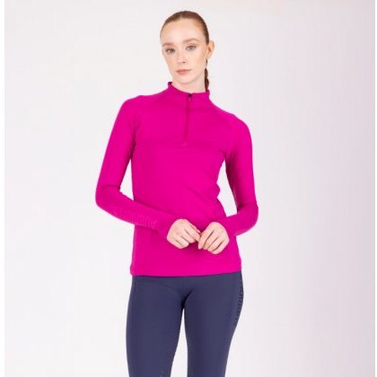 Shires Aubrion React Long Sleeve Base Layer - Fuchsia