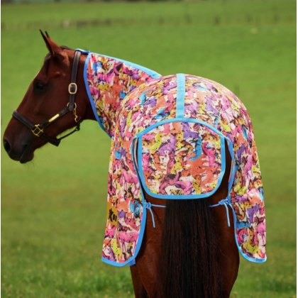 Saxon Mesh Combo Neck - Technicolour Horses Saxon Mesh Combo Neck - Technicolour Horses