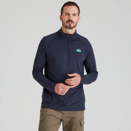 Ridgeline Mens Baseline Zip Top - Navy Marl Ridgeline Mens Baseline Zip Top - Navy Marl