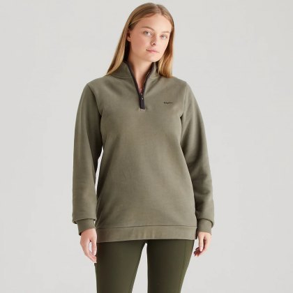Ridgeline Womens Brancaster 1/4 Zip - Smokey Olive Ridgeline Womens Brancaster 1/4 Zip - Smokey Olive