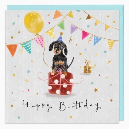 Whistlefish Sausage in the Bunting Birthday Card