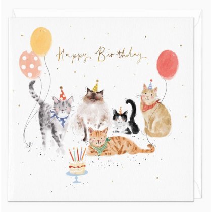 Whistlefish Party Cats Birthday Card