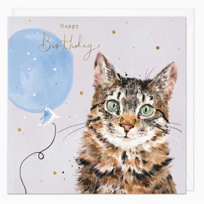 Whistlefish Tabby Cat Birthday Card