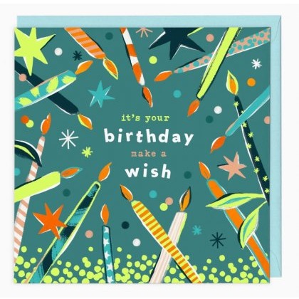 Whistlefish Neon Candles Birthday Card