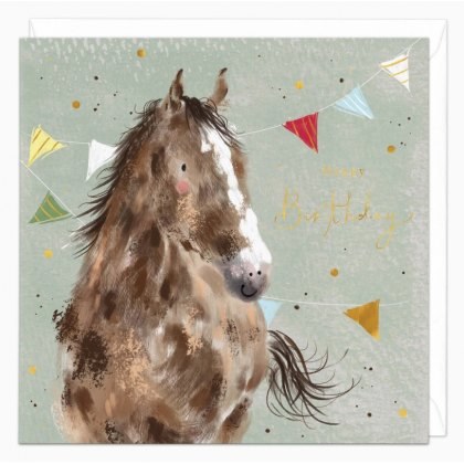 Whistlefish Horse in the Bunting Card