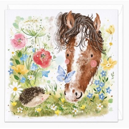 Whistlefish Horse & Hedgehog Art Card