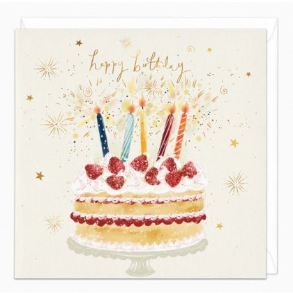 Whistlefish Sparkling Strawberry Cake Birthday Card
