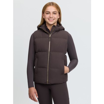 Young Rider Joey Hooded Gilet - Cocoa Young Rider Joey Hooded Gilet - Cocoa