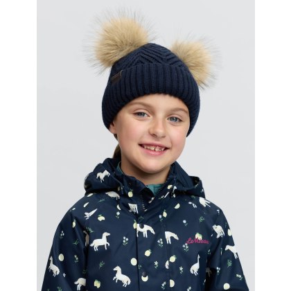 Mini Double Pom Beanie - Navy Mini Double Pom Beanie - Navy