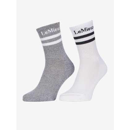 High Crew Socks 2 Pack - White