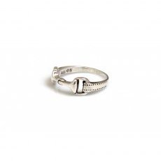 HiHo Silver Sterling Silver Detailed Snaffle Ring HiHo Silver Sterling Silver Detailed Snaffle Ring