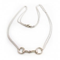 HiHo Silver Silver Double Chained Snaffle Necklace HiHo Silver Silver Double Chained Snaffle Necklace