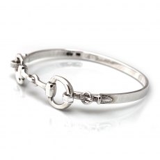 HiHo Silver Exclusive Sterling Silver Detailed Double Snaffle Bangle