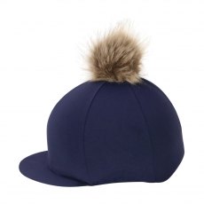 SHIRES STRIPED HAT COVER WITH POM POM VARIOUS COLOURS 
