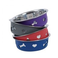 Weatherbeeta Non-Slip Stainless Silicone Bone Dog Bowl - Large Weatherbeeta Non-Slip Stainless Silicone Bone Dog Bowl - Large