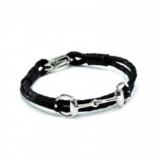 HiHo Silver Sterling Silver Snaffle Leather Bracelet