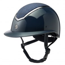 EQX Kylo Sparkly Wide Peak Riding Hat - Navy Gloss/Pewter
