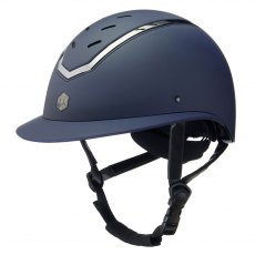 EQX Kylo Wide Peak Riding Hat - Navy Matte/Pewter