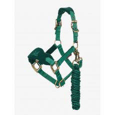 LeMieux Mini Vogue Fleece Headcollar & Rope - Evergreen