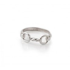 HiHo Silver Exclusive Sterling Silver Twisted Snaffle Ring