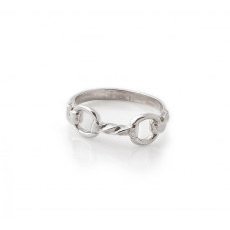 HiHo Silver Exclusive Sterling Silver Twisted Snaffle Ring
